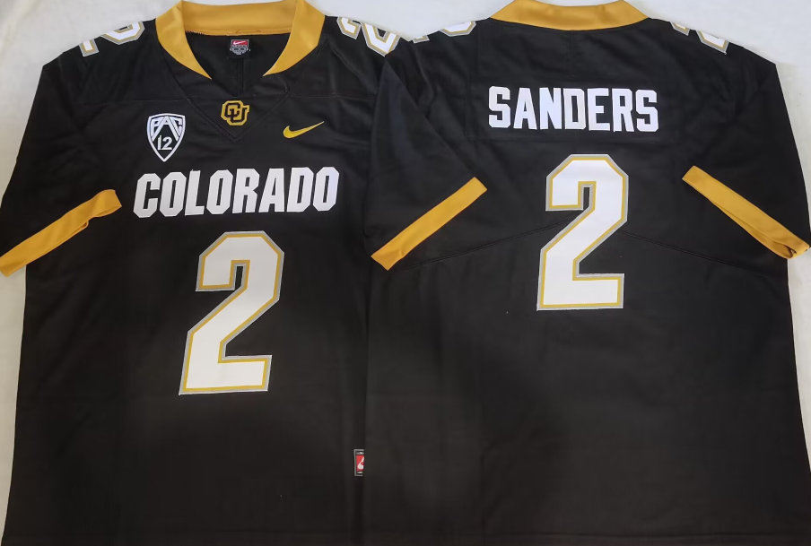 Men's Colorado Buffaloes Shedeur Sanders #2 Black Jersey